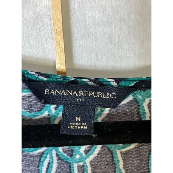 BananaāRepublicāMedĀ GreenāandāBlackāDress - Picture 3 of 13